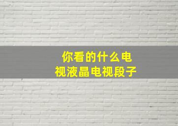 你看的什么电视液晶电视段子