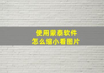 使用蒙泰软件怎么缩小看图片