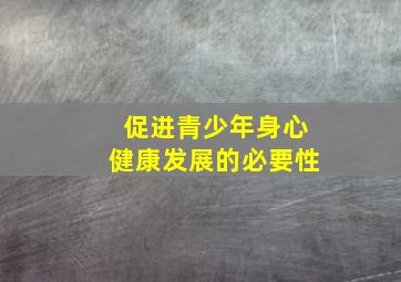 促进青少年身心健康发展的必要性