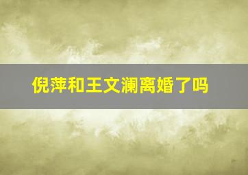 倪萍和王文澜离婚了吗