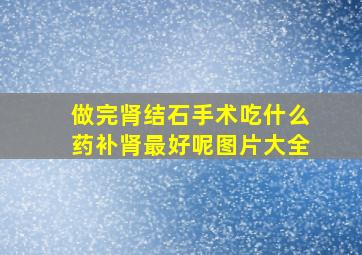 做完肾结石手术吃什么药补肾最好呢图片大全