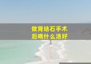 做肾结石手术后喝什么汤好