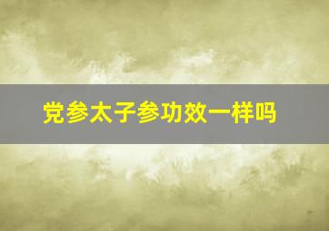 党参太子参功效一样吗