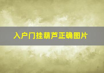 入户门挂葫芦正确图片