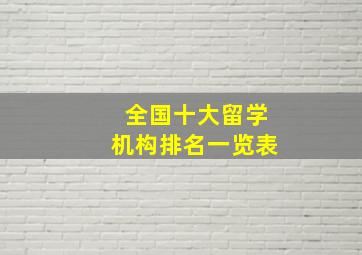 全国十大留学机构排名一览表