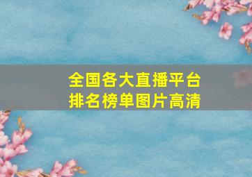 全国各大直播平台排名榜单图片高清