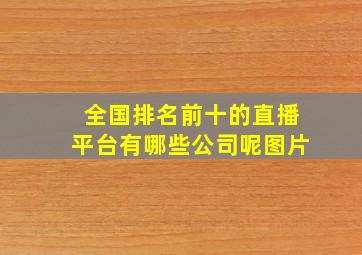 全国排名前十的直播平台有哪些公司呢图片