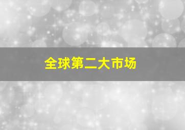 全球第二大市场