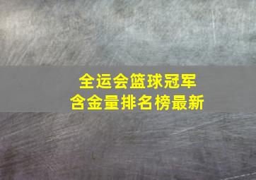 全运会篮球冠军含金量排名榜最新