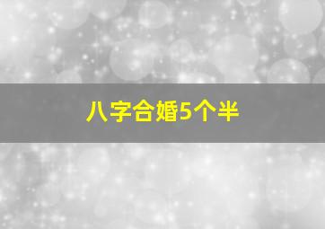 八字合婚5个半