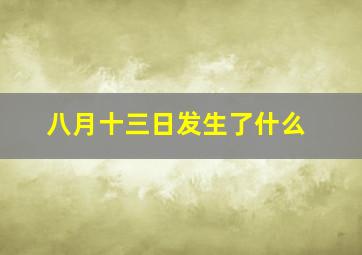 八月十三日发生了什么