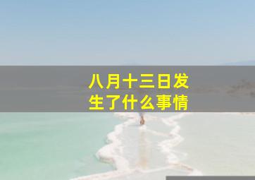 八月十三日发生了什么事情