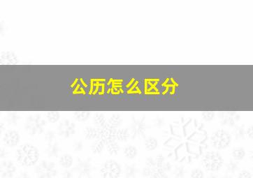 公历怎么区分