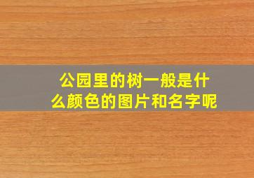 公园里的树一般是什么颜色的图片和名字呢