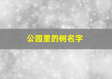 公园里的树名字