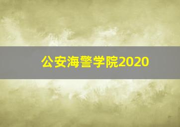 公安海警学院2020