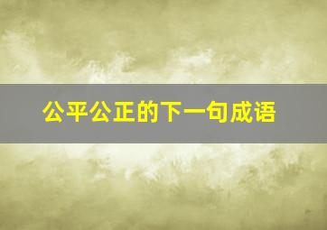 公平公正的下一句成语