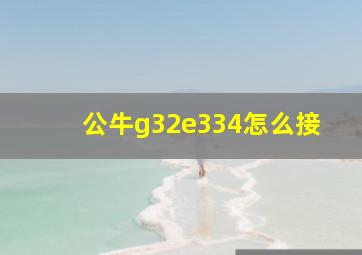 公牛g32e334怎么接