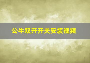 公牛双开开关安装视频