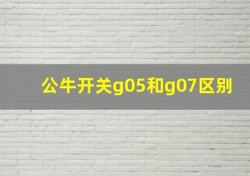 公牛开关g05和g07区别