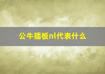 公牛插板nl代表什么