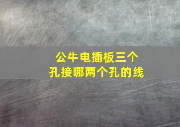 公牛电插板三个孔接哪两个孔的线