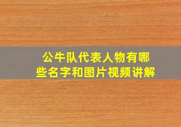 公牛队代表人物有哪些名字和图片视频讲解