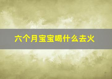 六个月宝宝喝什么去火