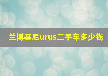 兰博基尼urus二手车多少钱