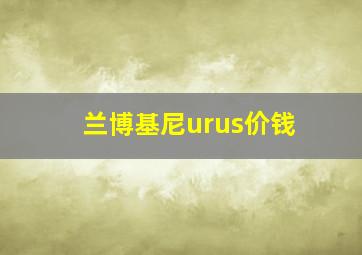 兰博基尼urus价钱