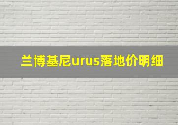 兰博基尼urus落地价明细