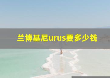 兰博基尼urus要多少钱