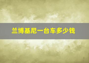 兰博基尼一台车多少钱