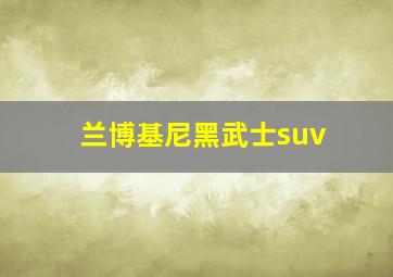 兰博基尼黑武士suv