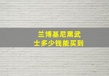 兰博基尼黑武士多少钱能买到