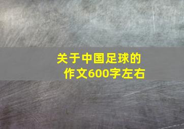 关于中国足球的作文600字左右