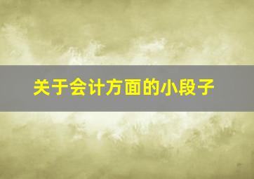 关于会计方面的小段子