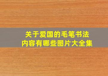 关于爱国的毛笔书法内容有哪些图片大全集