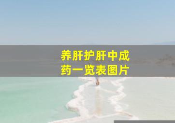 养肝护肝中成药一览表图片