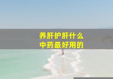 养肝护肝什么中药最好用的