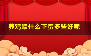 养鸡喂什么下蛋多些好呢