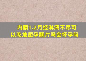 内膜1.2月经淋漓不尽可以吃地屈孕酮片吗会怀孕吗