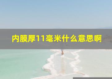 内膜厚11毫米什么意思啊