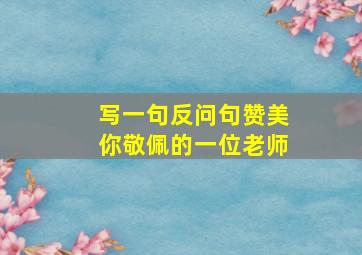 写一句反问句赞美你敬佩的一位老师