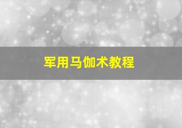 军用马伽术教程