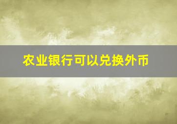 农业银行可以兑换外币