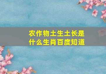 农作物土生土长是什么生肖百度知道