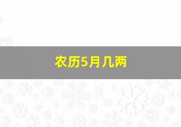 农历5月几两