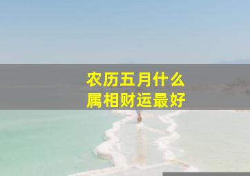 农历五月什么属相财运最好