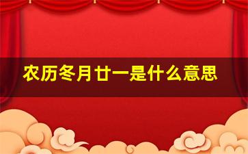 农历冬月廿一是什么意思